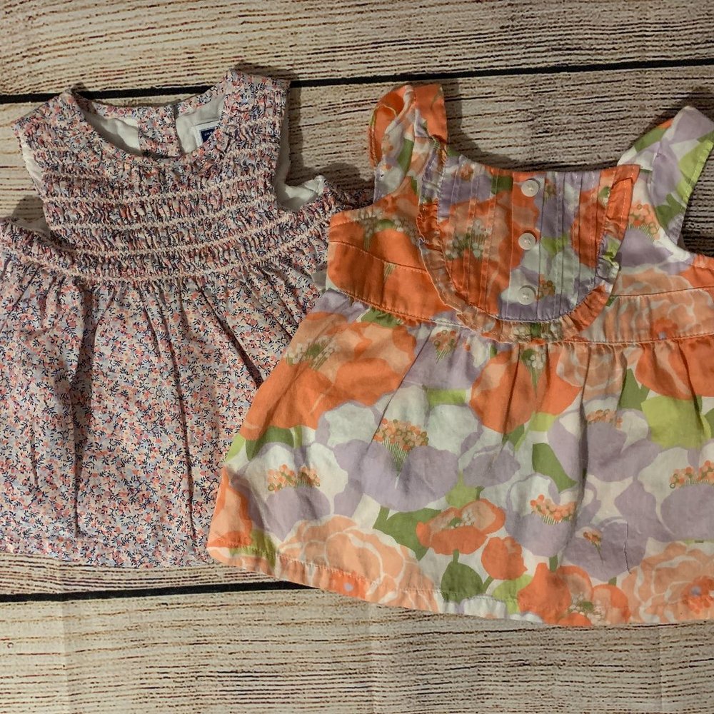 Janie and Jack cotton sleeveless summer tops 6-12m